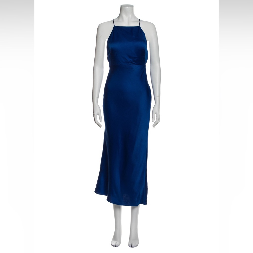 Jason Wu satin blue midi dress size 0, XS